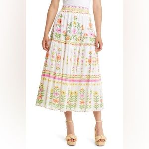 Banjanan Agatha Floral Print Cotton Skirt